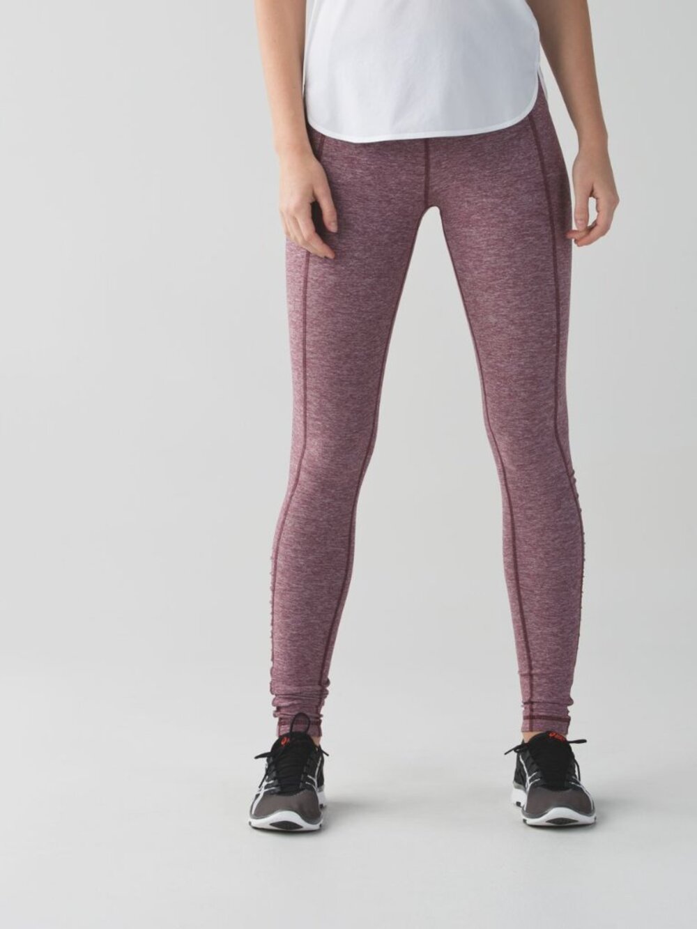 LULULEMON Turn Around Tight Ruched Leg Heathered Bordeaux Leggings Size 2
